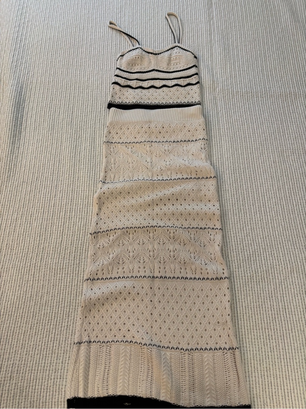 Olive & Oak Cream Ribbed-Trim Knit Top